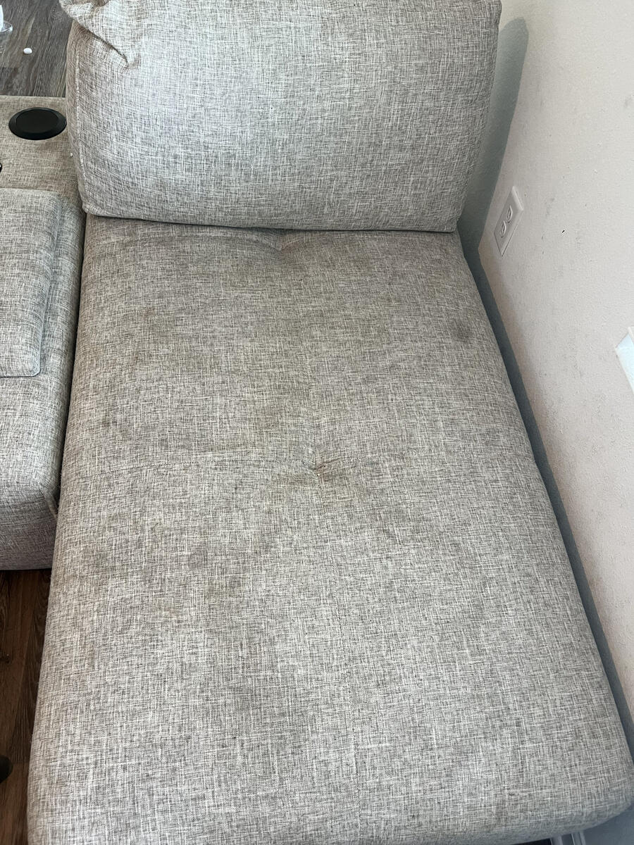 Before upholstery cleaning